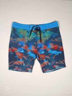 Vintage Split Clothing Co. Multi-Color Brushstroke Camo Boardshorts - Men's Size